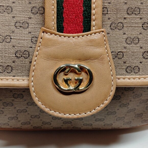 Authentic Gucci Shoulder Bag Sherry Line Brown PVC mn424-120625 - Picture 5 of 16